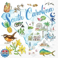 Boston International IHR State Collection 3-Ply Cocktail Beverage Paper Napki