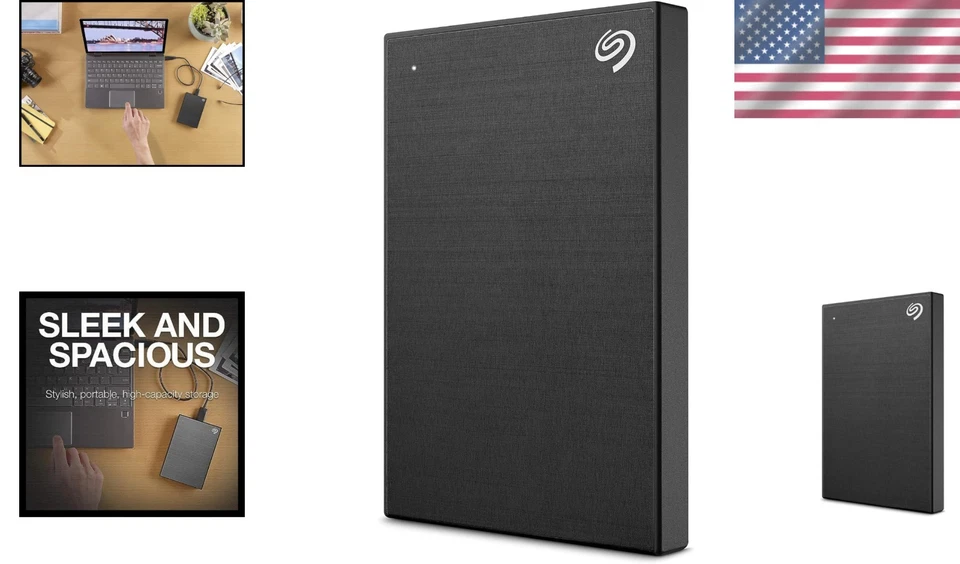 Black 2TB Portable External Hard Drive, Password Protection - Image 2 of 4