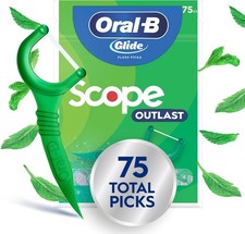 Oral-B Glide Mint Floss Picks with Scope Flavor 75 Count Dental Floss