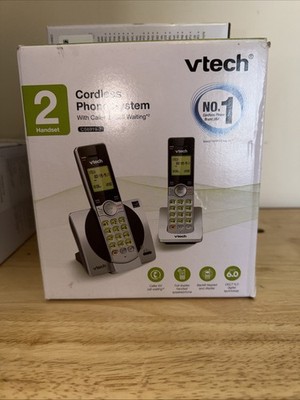 VTech CS6919-2 Cordless Phone System 2 Handsets DECT 6.0 Caller ID Silver Black
