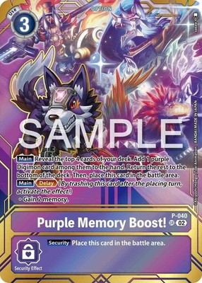 Purple Memory Boost! Alternate Art Foil - P-040 NM - Digimon TCG 2