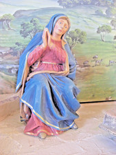 alte sehr gro&szlig;e  Krippenfigur Maria Madonna  signiert Holz geschnitzt