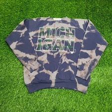 Vintage 1993 MSU Michigan-State Sweatshirt Womens XL 22x24 Bleach Tie-Dye
