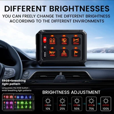 DIY RGB 6 Gang Schaltpanel Electronic Relay System für Auto Boote 12-24V DHL # - Bild 1 von 4
