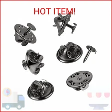 JANYUN 120 Pairs Silver Butterfly Clutch Tie Tacks Pin Back Metal Locking Replac