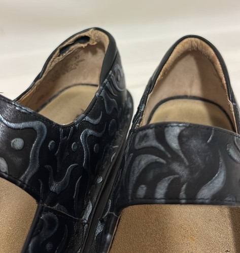 Alegria PAL-437 Gothic Womens Floral Black Mary Jane Shoes Size EU 37 US 6.5 7 - Picture 6 of 8
