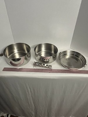 MSR Seagull Brand Stainless Steel Nesting Camping Cook Set 4pc w/Pot Gripper