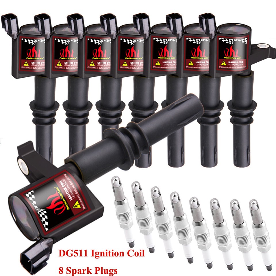 Dg511 8 Ignition Coil+8 Platinum Spark Plugs Suitable For Ford F150