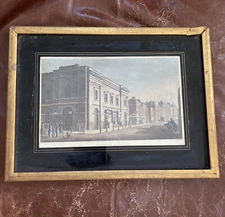 ROYAL THEATRE DRURY LANE Antique Print ENGRAVING London UK c1817 verre églomisé