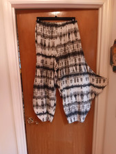 Bryn Walker Ankle Pants Balloon Pull On 100 Linen Wings Gray Cream Black Large