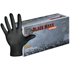 Black Maxx Nitrile Exam Gloves Medium Powder-free 100bx. Fingertip-textured