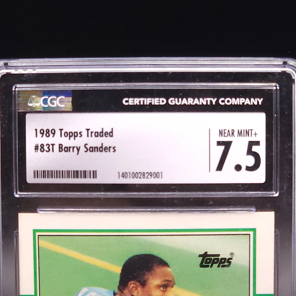BARRY SANDERS 1989 Topps Traded #83T CGC 7.5 Detroit Lions Rookie RC - Image 3 of 3
