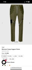 The Hideout Clothing Blossom Army Green Cargo Joggers Pants Size S