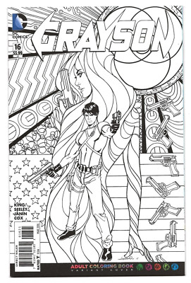 DC Comics GRAYSON #16 first printing coloring book cover