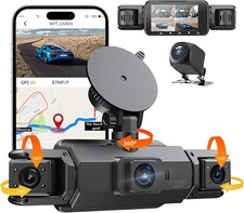   360  Car Dash Cam,4 Channel Vital Dash Cam Front  Rear Inside 1080P 128GB  