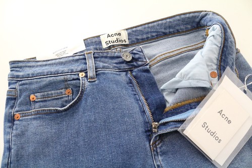 ACNE STUDIOS Women Jeans W28/L32 Skinny Fit Washed Blue Cotton Stretch 5-Pocket - Picture 3 of 7