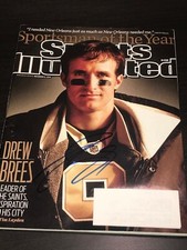 DREW BREES SIGNED AUTOGRAPH SPORTS ILLUSTRATED NEW ORLEANS SAINTS COA AUTO NY F