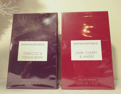 Banana Republic Tobacco & Tonka Bean DARK CHERRY AMBER Eau de Parfum 2 SEALED