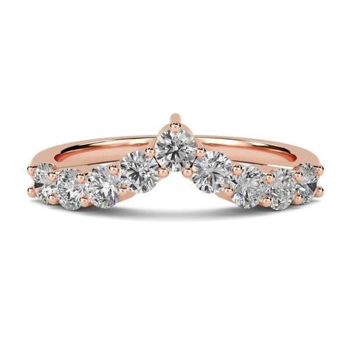Classic Round Lab Created Diamond Wishbone Ring IGI, 0.5Ct VS1/D-F in 9K Gold - Picture 5 of 6