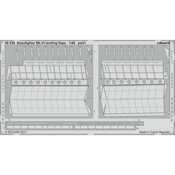 MW22 Eduard 48938 Beaufighter Mk.Vi Landing Flaps 1/48 Pe Set For Tamiya-image