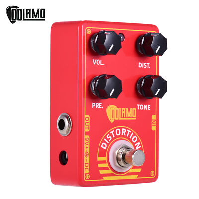 Distortion Electric Guitar Effect Pedal True Bypass Presence Volume Tone Control