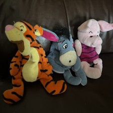 Disney Store Eeyore Piglet Tigger Plush Beanies  Mouseketoys Lot Of 3