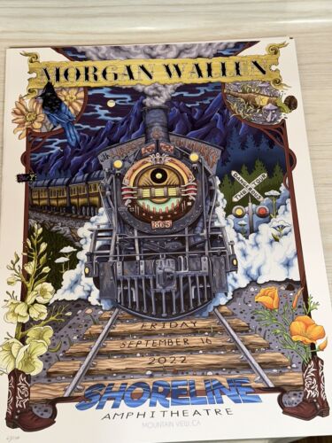 Morgan Wallen The Double Album Tour Sept 16 2022 Shoreline Amphitheatre Poster - Picture 3 of 7
