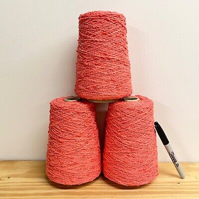 Purple Boucle Wool  Blend Machine Knitting 11+ Lbs 4 Large Cone Yarn Lot