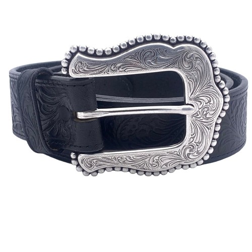 Tony Lama Layla Floral Full Grain Leather Black Belt Size 42 Made in USA C50733 Tony Lama Women main image 2