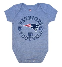 New England Patriots Infant One Piece Bodysuit Creeper Gray