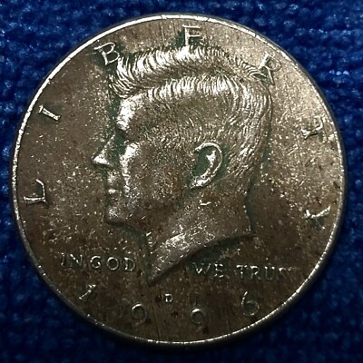 1996-D John F Kennedy Half Dollar - DUAL MISSING CLAD LAYER ERROR