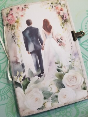 Junk Journal Blank Booklet ''I DO'' HANDMADE Wedding Cards, Pockets,