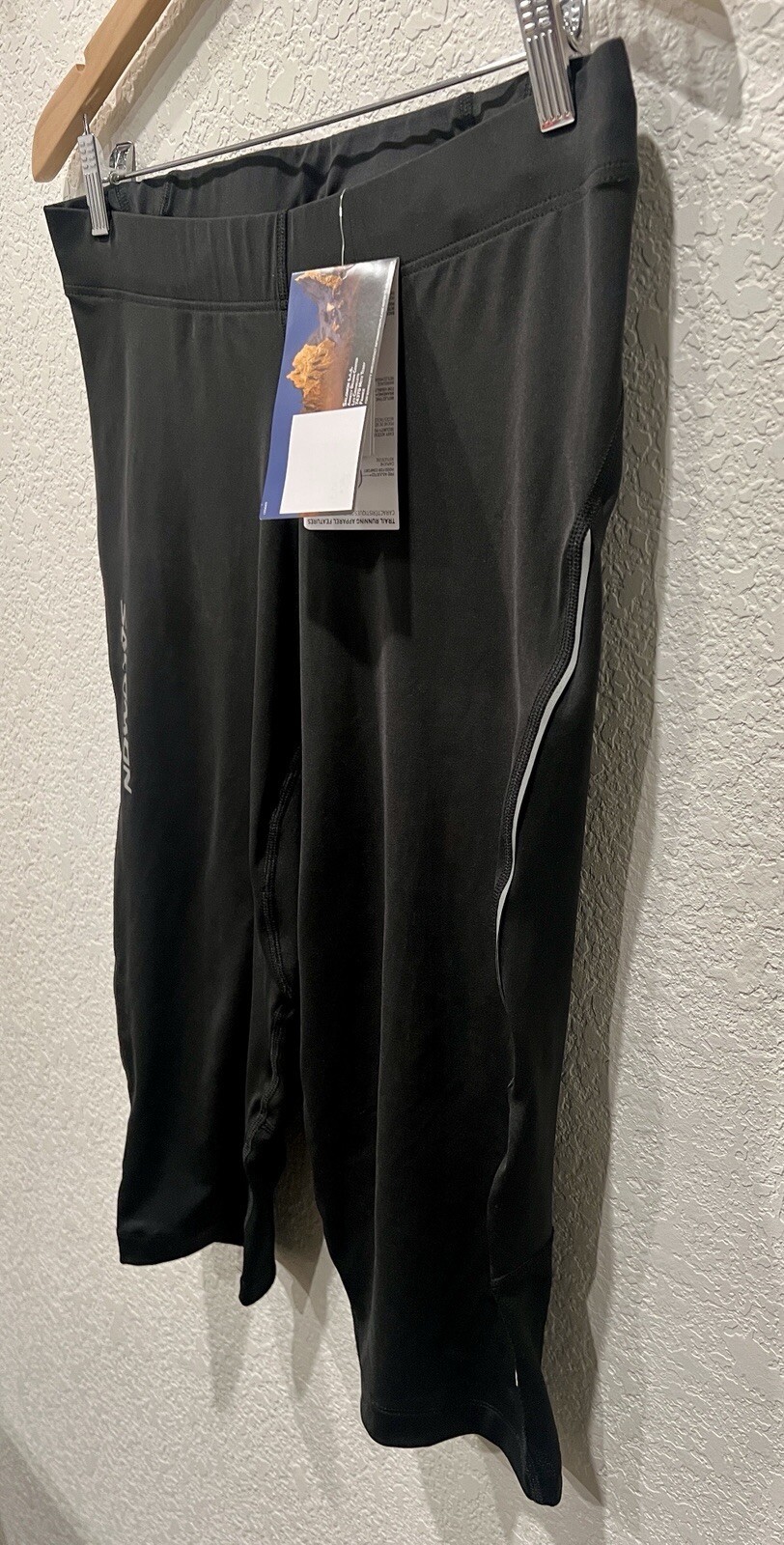 Salomon Uomo Trail 3 4 Stretto Nero Taglia: XL Asciugatura Rapida Leggero Nuovo!