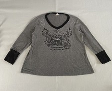 VTG Liberty Wear Women's Motorcycle Racing Biker Long Sleeve Sweater Made In USA