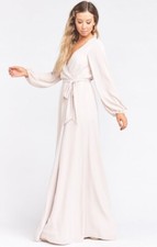 Show Me Your Mumu Lady Long Sleeve Wrap Dress Show Me The Ring Ivory XS