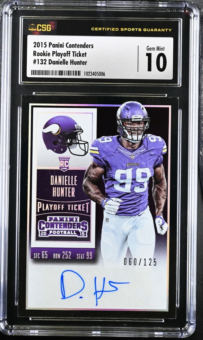 2015 Panini Contenders Rookie Ticket Danielle Hunter #132 RC ROOKIE AUTO CSG 10