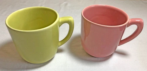 Bauer Pottery Monterey Moderne Mugs Solid ~ PINK or CHARTREUSE