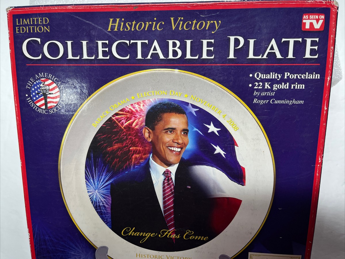 記念グッズ Historic Victory Collectable Plate obama American Historic Society Barack Obama 