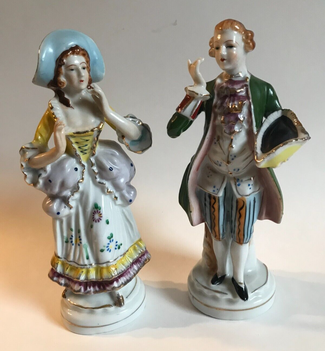 VINTAGE ~ HANDPAINTED FERN OF JAPAN PORCELAIN VICTORIAN COUPLE