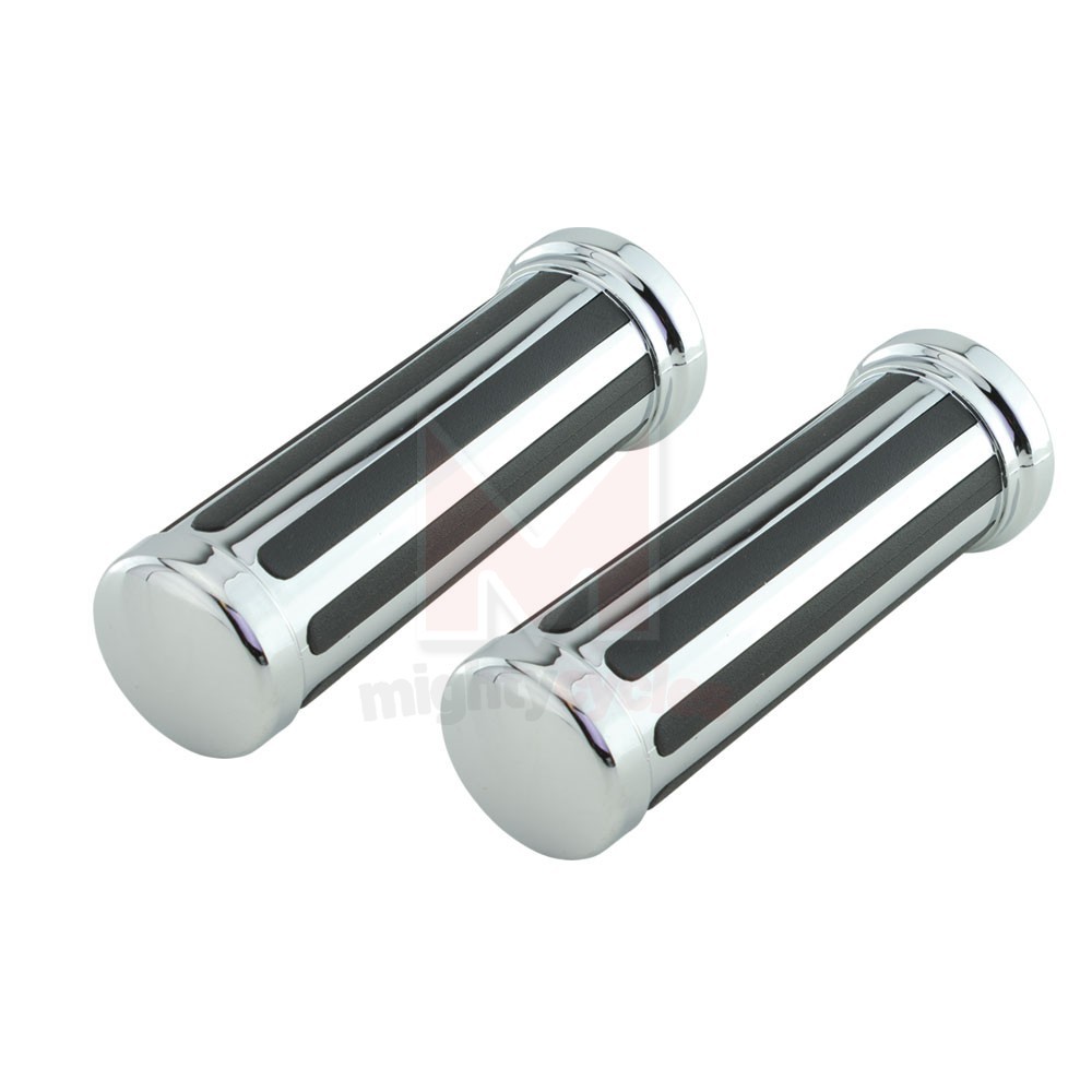 Custom Bicycle Handlebar Grips Lines Black Chrome Lowrider Beach Cruiser  Bike