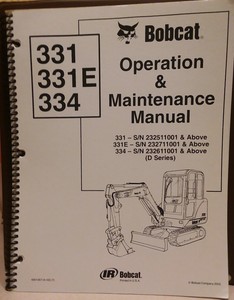 Bobcat 331 owners manual