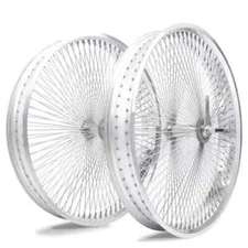 140 Spokes 26"X3 Polished Fat Tires Rims Wheel Rim Coaster Brake 75mm Front Disc