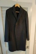 *READ DESC All Saints Laurel Coat MEN SMALL 36 Wool Blend Charcoal Gray Italian 