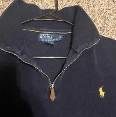 Polo Golf Ralph Lauren Mens Blue Pullover 1/4 Zip Sweater Size XL