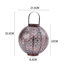 Solar Bronze Metal Moroccan LED Light Up Hanging Outdoor Garden Lantern Lighting