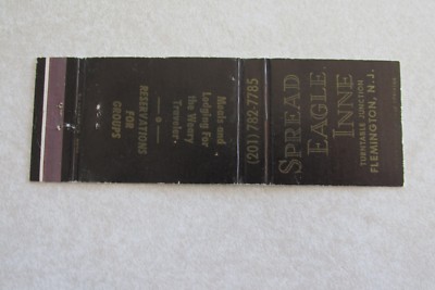g33 Matchbook cover Vintage Spread Eagle Inn Flemington New Jersey NJ