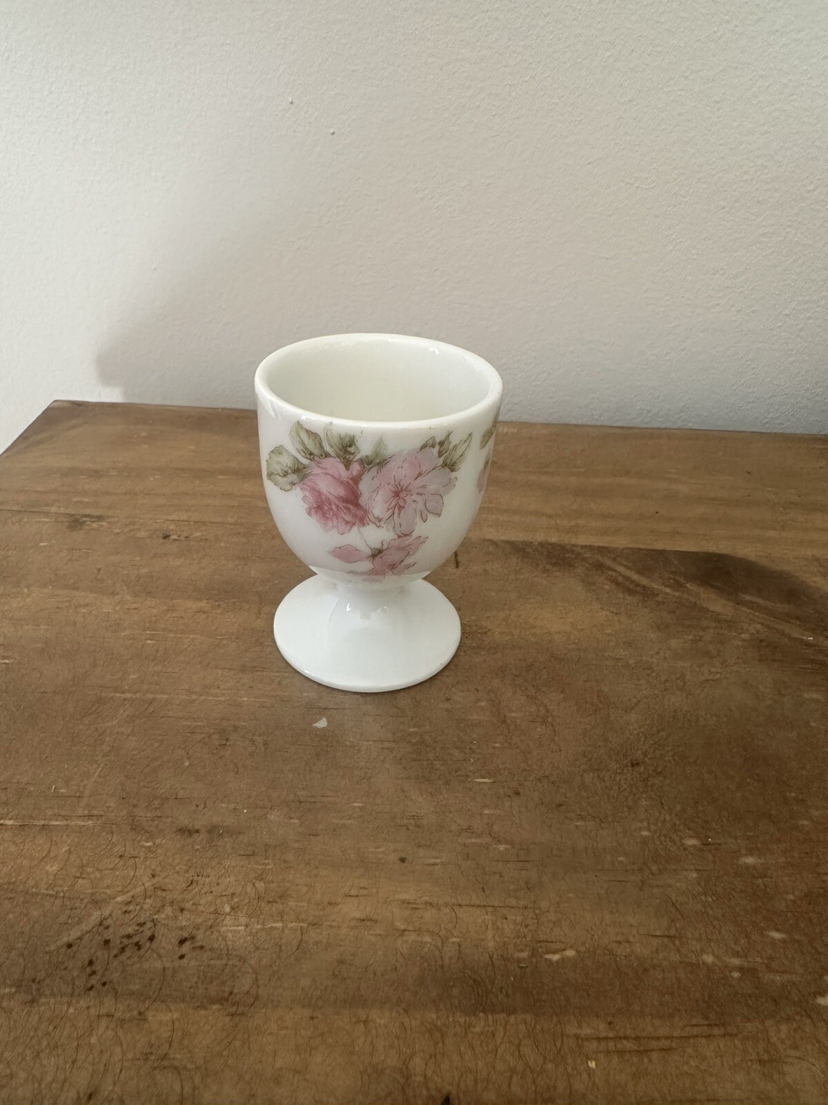 Vintage  Haviland Limoges France Porcelain Egg Cups W/ pink Roses 2.5”T