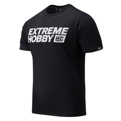 Herren T-Shirt Extreme Hobby Kurzarm BLOCK Schwarzes Baumwoll-Trainingsshirt