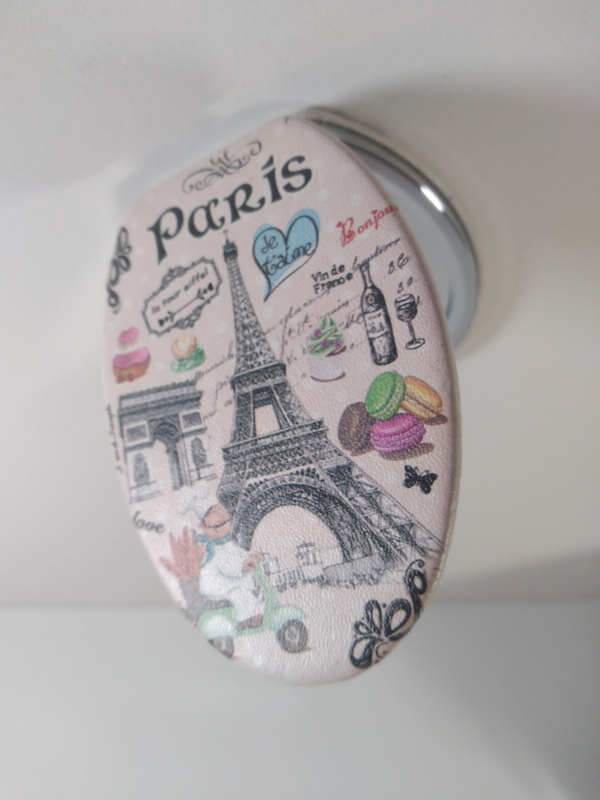 Paris Eiffel Tower Compact Mirror Oval Travel Makeup Handbag Pocket Gift