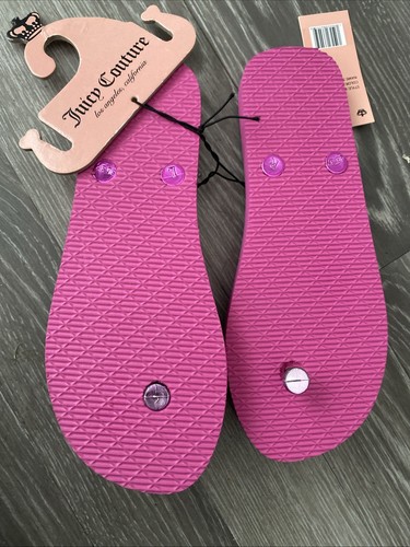 Juicy Couture Flip Flop Sandals Flats Crystal Sparkle Size 3-4 Uk EU 36-37 New - Picture 8 of 11